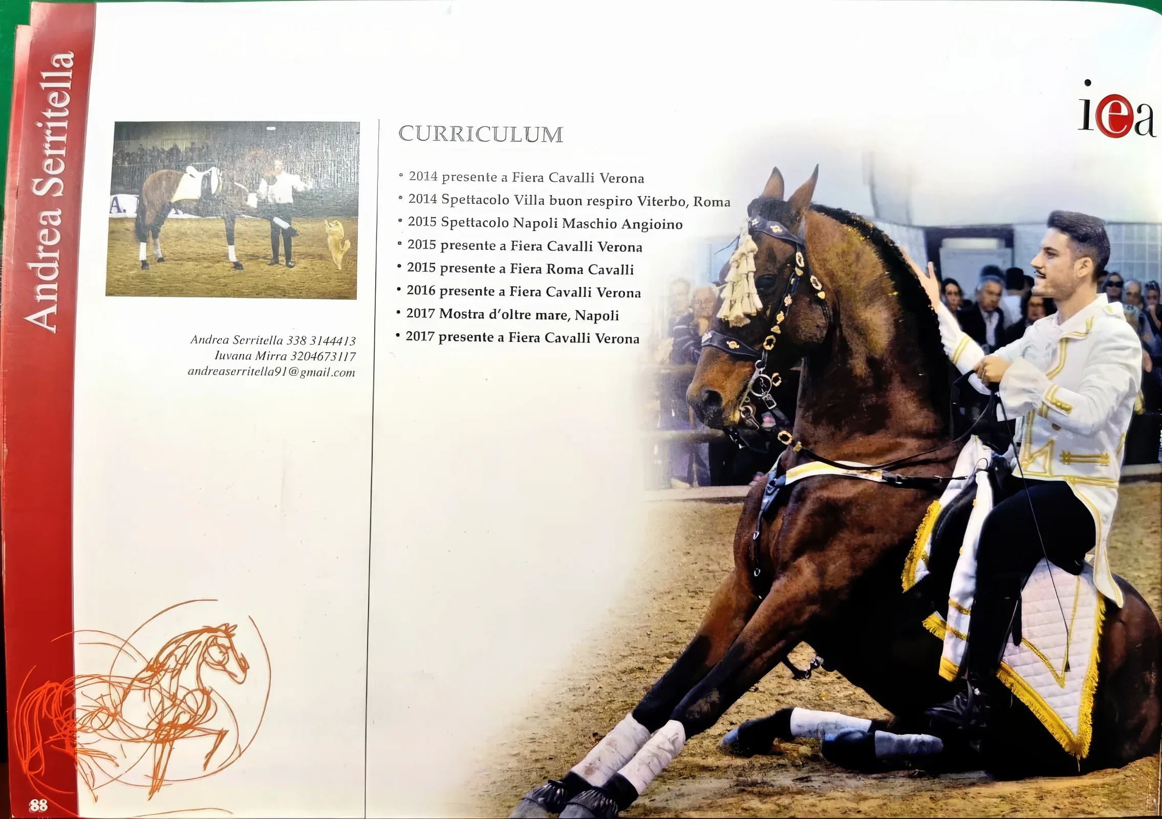 La scheda di Andrea Serritella nel catalogo Italian Equestrian Artists